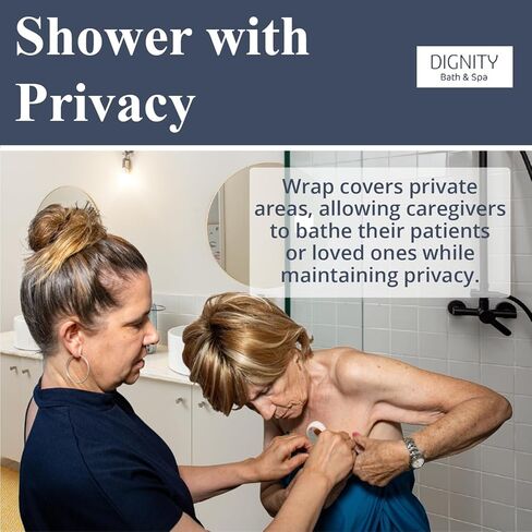 Dignity Bath & Spa Bathing Cover Up for Elderly, Senior or Disabled Women | Provides Privacy & Helps Caregivers with Bathing | Secure & Adjustable | Lightweight, Quick Drying, & Non Slip (Women's S/M) in Saudi Arabia