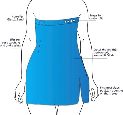 Dignity Bath & Spa Bathing Cover Up for Elderly, Senior or Disabled Women | Provides Privacy & Helps Caregivers with Bathing | Secure & Adjustable | Lightweight, Quick Drying, & Non Slip (Women's S/M) in Saudi Arabia