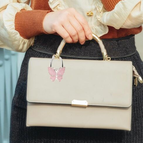 حامل حقيبة Veemoon للطاولة، حامل محفظة كبير على شكل فراشة للطاولة، حامل محفظة مزخرف عالي التحمل لمكتب المنزل والمكتب، وردي، 2.75 × 1.85 × 0.39 بوصة in Kuwait