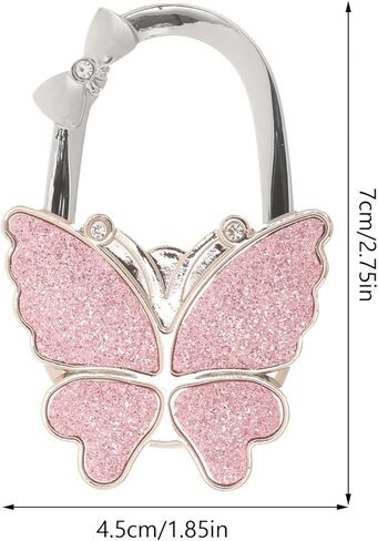 حامل حقيبة Veemoon للطاولة، حامل محفظة كبير على شكل فراشة للطاولة، حامل محفظة مزخرف عالي التحمل لمكتب المنزل والمكتب، وردي، 2.75 × 1.85 × 0.39 بوصة in Kuwait