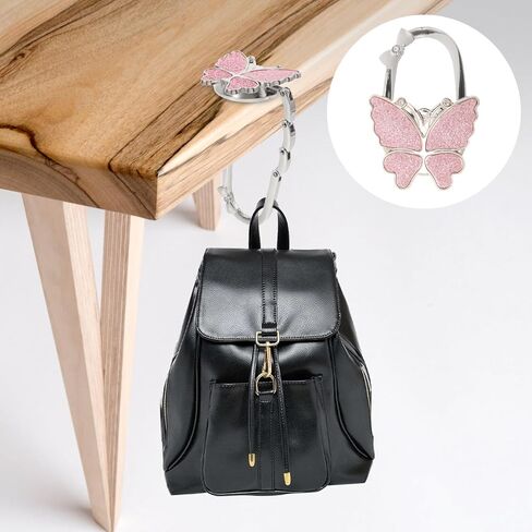 حامل حقيبة Veemoon للطاولة، حامل محفظة كبير على شكل فراشة للطاولة، حامل محفظة مزخرف عالي التحمل لمكتب المنزل والمكتب، وردي، 2.75 × 1.85 × 0.39 بوصة in Kuwait