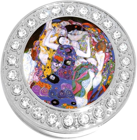 NewCharms The Maiden Gustav Klimt Purse Hanger with Bling - Keeps Your Bag Off The Floor and Folds to Fit in Your Handbag in Saudi Arabia