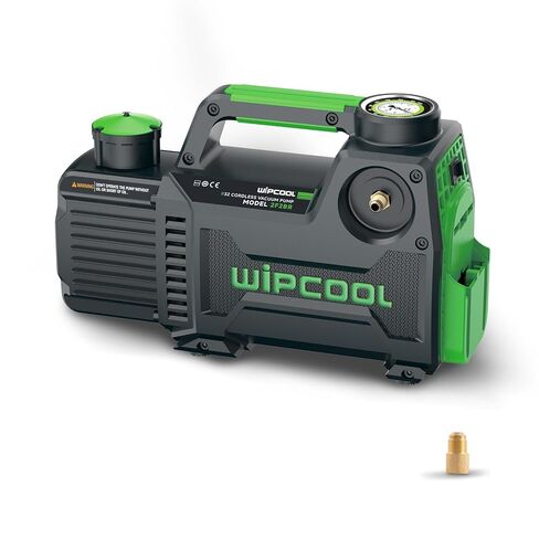 1/2HP Dual Stage Cordless HVAC Vacuum Pump, 18V Lithium-Ion 15 Micron 5 CFM, for A2L Refrigerants w/Overhead Gauge & Anti-Leak Design, Fit for Milwaukee/DeWalt/Makita Batteries in Saudi Arabia