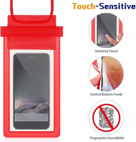 Flutesan 50 Pack Clear Waterproof Phone Pouch Universal Waterproof Phone Case Waterproof Pouch Dry Bag with Lanyard for Water Games Protect in Saudi Arabia