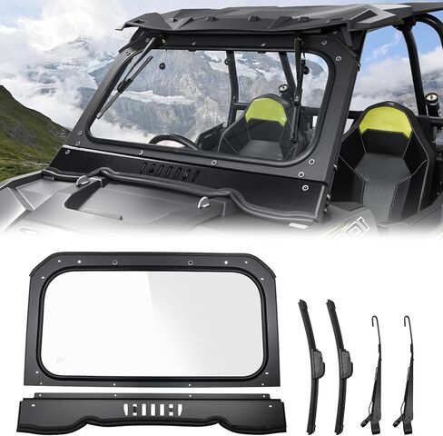 StarknightMT 14-18 XP 1000 Vented Glass Windshield With 2 Manual Wipers Compatible with Polaris RZR XP 1000 2014-2018 / XP Turbo 15-18 RZR 900/ S900 /S1000 Full Front Window DOT Approved Safety in Saudi Arabia