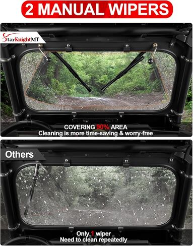 StarknightMT 14-18 XP 1000 Vented Glass Windshield With 2 Manual Wipers Compatible with Polaris RZR XP 1000 2014-2018 / XP Turbo 15-18 RZR 900/ S900 /S1000 Full Front Window DOT Approved Safety in Saudi Arabia