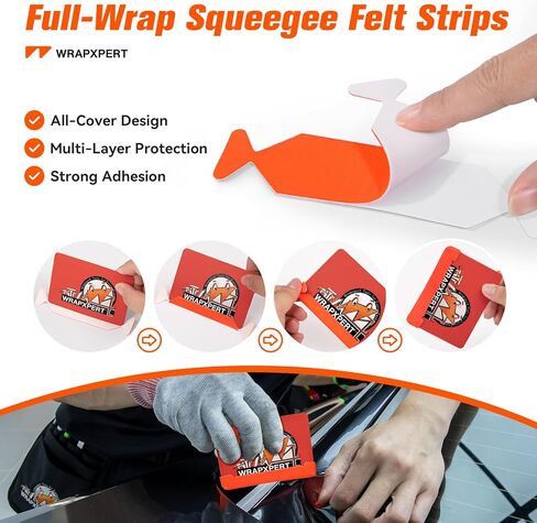 WRAPXPERT Window Tint Tool Vinyl Wrap Tools Small Tinting Squeegee, Vinyl Wrap Squeegee with Felt Buffers, Utility Knife, for Side/Quarter Window Tint Applying, Car Wrapping/PPF Installation in Saudi Arabia