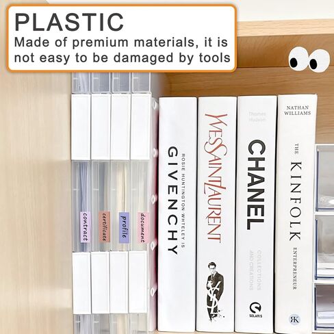 12 Pcs Clear A4 File Portable Project Case, Plastic Storage Box for 8.5" x 11" Letter Paper, Scrapbook Paper Storage Boxes Documents Magazines Holder in Kuwait