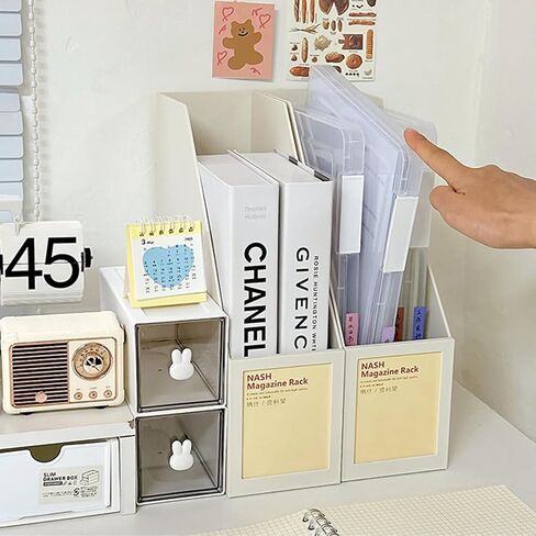 12 Pcs Clear A4 File Portable Project Case, Plastic Storage Box for 8.5" x 11" Letter Paper, Scrapbook Paper Storage Boxes Documents Magazines Holder in Kuwait