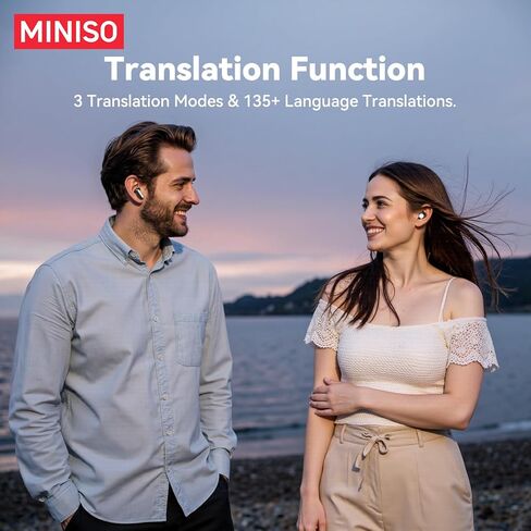 MINISO MS108 2-in-1 Translator Earbuds AI Translation Earbuds Real Time, 135 Language Translating Headphones, Bluetooth Tiny Size Invisible Headphones for Travel Learning Sleep and Sports, 2 Pairs in Kuwait