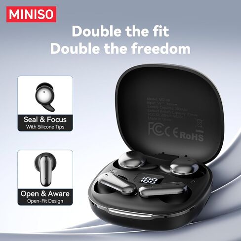 MINISO MS108 2-in-1 Translator Earbuds AI Translation Earbuds Real Time, 135 Language Translating Headphones, Bluetooth Tiny Size Invisible Headphones for Travel Learning Sleep and Sports, 2 Pairs in Kuwait