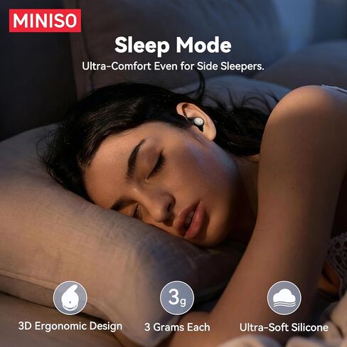 MINISO MS108 2-in-1 Translator Earbuds AI Translation Earbuds Real Time, 135 Language Translating Headphones, Bluetooth Tiny Size Invisible Headphones for Travel Learning Sleep and Sports, 2 Pairs in Kuwait