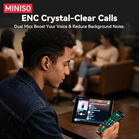 MINISO MS108 2-in-1 Translator Earbuds AI Translation Earbuds Real Time, 135 Language Translating Headphones, Bluetooth Tiny Size Invisible Headphones for Travel Learning Sleep and Sports, 2 Pairs in Kuwait