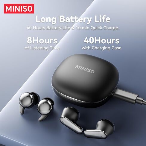 MINISO MS108 2-in-1 Translator Earbuds AI Translation Earbuds Real Time, 135 Language Translating Headphones, Bluetooth Tiny Size Invisible Headphones for Travel Learning Sleep and Sports, 2 Pairs in Kuwait