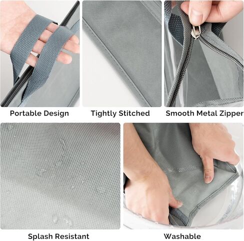 12 Pack Dust Bags for Handbags - 4-Size Set Hanging Purse Organizer for Closet with Zipper and Handle, Clear Purse Storage Organizer for Handbag, Reusable Purse Organizer in Saudi Arabia