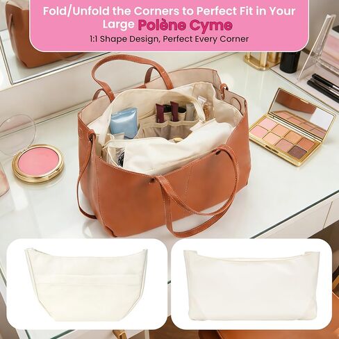 Purse Insert Compatible with Large Polène Cyme Bag-Perfect Fit Handbag Organizer, Waterproof Durable Nylon Material, Elegant Bag Insert (For Large Cym*) in Saudi Arabia