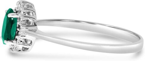 10k White Gold Oval Emerald And Diamond Ring in Saudi Arabia