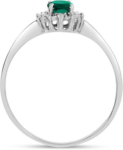 10k White Gold Oval Emerald And Diamond Ring in Saudi Arabia