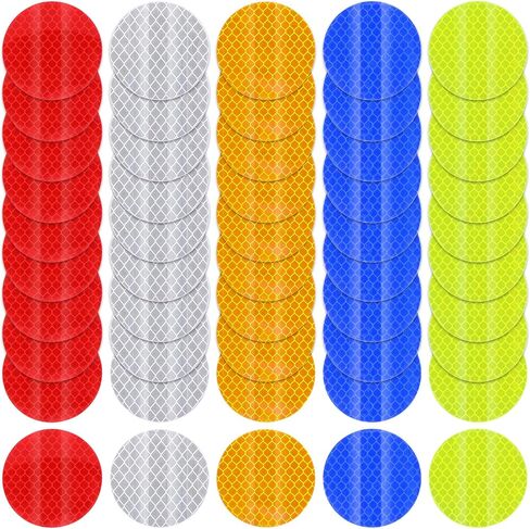 TIESOME 50 Pcs Reflective Stickers, Dot Reflective Tape Sticker, Waterproof Adhesive Reflector Stickers for Vehicle Bicycle Motorcycle, High Night Visibility Safety Warning Dots in Saudi Arabia