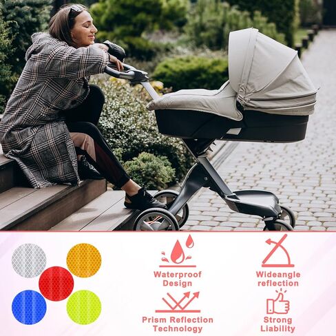 TIESOME 50 Pcs Reflective Stickers, Dot Reflective Tape Sticker, Waterproof Adhesive Reflector Stickers for Vehicle Bicycle Motorcycle, High Night Visibility Safety Warning Dots in Saudi Arabia