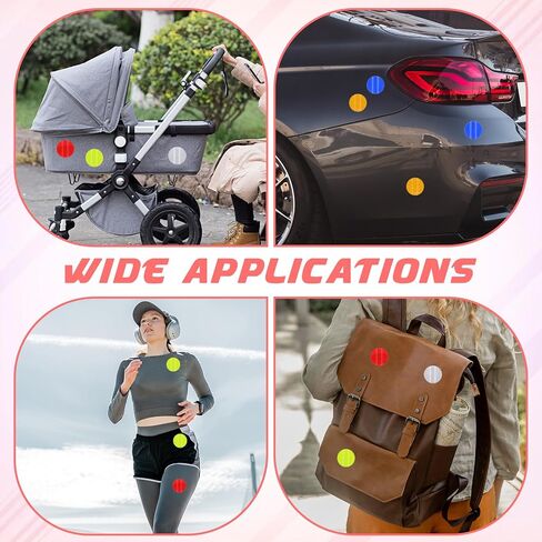 TIESOME 50 Pcs Reflective Stickers, Dot Reflective Tape Sticker, Waterproof Adhesive Reflector Stickers for Vehicle Bicycle Motorcycle, High Night Visibility Safety Warning Dots in Saudi Arabia