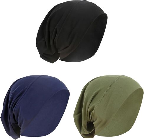 PURFUN 3 Pcs Muslim Inner Hijab Caps Women Solid Color Under Hijab Caps Stretchy Breathable Full Cover Undercap Tube Bonnet in Saudi Arabia