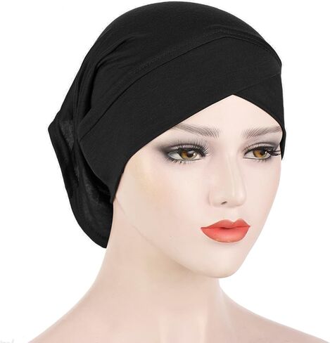 PURFUN 3 Pcs Muslim Inner Hijab Caps Women Solid Color Under Hijab Caps Stretchy Breathable Full Cover Undercap Tube Bonnet in Saudi Arabia