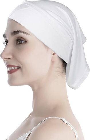 PURFUN 3 Pcs Muslim Inner Hijab Caps Women Solid Color Under Hijab Caps Stretchy Breathable Full Cover Undercap Tube Bonnet in Saudi Arabia