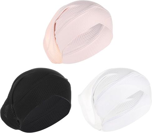 PURFUN 3 Pcs Muslim Inner Hijab Caps Women Solid Color Under Hijab Caps Stretchy Breathable Full Cover Undercap Tube Bonnet in Saudi Arabia