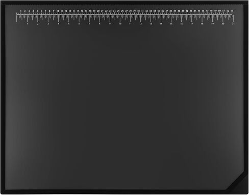 24" x 19" Black Desk Pads Desktop Organizer with Clear Overlay Desk Mat with Metric and English Rulers on Overlay for Office and Home (Ruler) in Kuwait