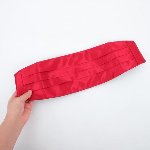 Men’S Red Satin Cummerbund Formal Waistband Adjustable Wedding Event Suit Accessory for Tuxedo and Party in Saudi Arabia
