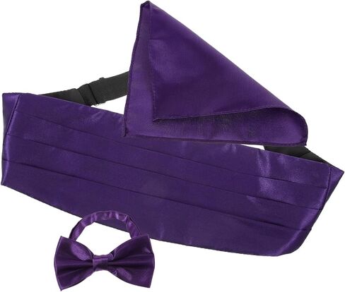 طقم ربطة عنق Cummerbund للرجال من TOYANDONA منديل جيب، قماش ساتان، أرجواني غامق، إكسسوارات رسمية لحفلات الزفاف والحفلات الراقصة للعريس ورفقاء العريس in Saudi Arabia