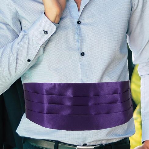 طقم ربطة عنق Cummerbund للرجال من TOYANDONA منديل جيب، قماش ساتان، أرجواني غامق، إكسسوارات رسمية لحفلات الزفاف والحفلات الراقصة للعريس ورفقاء العريس in Saudi Arabia