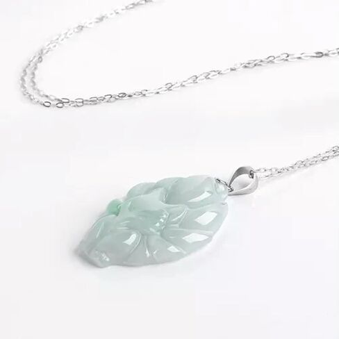 Natural Grade A Jade Jadeite Nine Tailed Fox S925 Silver Clasp Pendant in Saudi Arabia