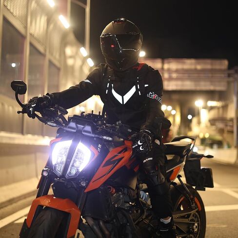 Motorcycle Jacket for Men with CE Armored Mesh Riding Jacket Breathable Motorbike Jacket Hi-viz Adventure Motorcycle Jacket (Black L) in Kuwait