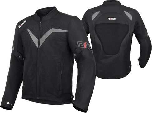 Motorcycle Jacket for Men with CE Armored Mesh Riding Jacket Breathable Motorbike Jacket Hi-viz Adventure Motorcycle Jacket (Black L) in Kuwait