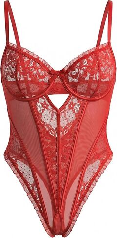 Avidlove Sexy Lingerie for Women V Neck Lace Teddy Lingerie Push Up One Piece Lingerie Bodysuit in Saudi Arabia