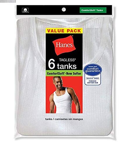 Mens 6-Pack Comfort Soft Tanks, White, XXX-Large in Saudi Arabia
