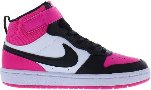 حذاء Nike Court Borough Mid 2 للأطفال الصغار (أبيض/وردي شرس/أسود) in Kuwait