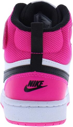 حذاء Nike Court Borough Mid 2 للأطفال الصغار (أبيض/وردي شرس/أسود) in Kuwait
