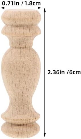 12pcs Decorative Wooden Finials, 2. 36 Inch Unfinished Wooden Furniture Finial for Bed Post Curtain Rods, Flagpole Topper, DIY Crafts in Saudi Arabia