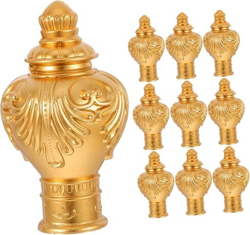 ABOOFAN Gold Plastic Curtain Pole Finials 10pcs Decorative Ends for 26-28mm Diameter Rods Vintage Roman Rod Caps for Window Treatments in Saudi Arabia