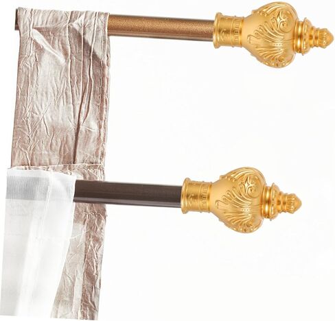 ABOOFAN Gold Plastic Curtain Pole Finials 10pcs Decorative Ends for 26-28mm Diameter Rods Vintage Roman Rod Caps for Window Treatments in Saudi Arabia