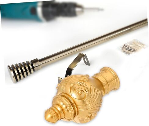 ABOOFAN Gold Plastic Curtain Pole Finials 10pcs Decorative Ends for 26-28mm Diameter Rods Vintage Roman Rod Caps for Window Treatments in Saudi Arabia