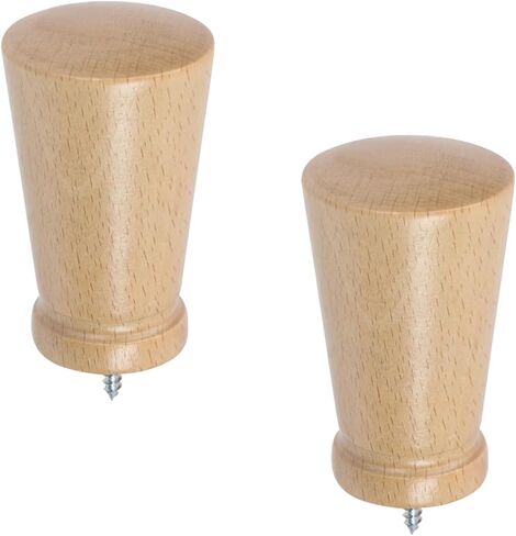 Oedema 2 Pcs Curtain Rod Finial Wood Replacement Drapery Rod Finials with M5 Standard Screws for 1 Inch Curtain Rods, Wood in Saudi Arabia