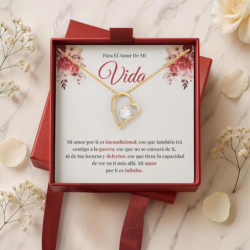 Para El Amor De Mi Vida، Collar De Corazón Para Siempre Alma Gemela Para Mujer، Regalos Para El Día De San Valentín، Aniversario، Navidad O Cumpleaños، De Marido/novio، Regalo Con Tarjeta De Mensaje Sintro، Caja De Lujo/Estándar. in Kuwait