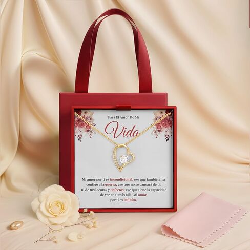 Para El Amor De Mi Vida، Collar De Corazón Para Siempre Alma Gemela Para Mujer، Regalos Para El Día De San Valentín، Aniversario، Navidad O Cumpleaños، De Marido/novio، Regalo Con Tarjeta De Mensaje Sintro، Caja De Lujo/Estándar. in Kuwait