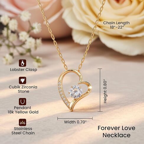 Para El Amor De Mi Vida، Collar De Corazón Para Siempre Alma Gemela Para Mujer، Regalos Para El Día De San Valentín، Aniversario، Navidad O Cumpleaños، De Marido/novio، Regalo Con Tarjeta De Mensaje Sintro، Caja De Lujo/Estándar. in Kuwait