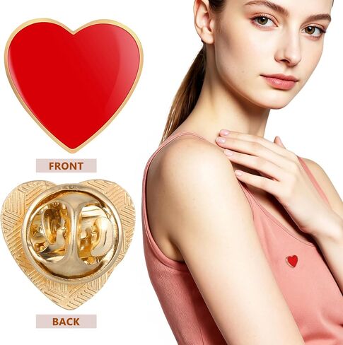 12 Pcs Red Heart Pin Badges, Decorative Heart Brooches for Valentine's Day Party Favors, Clothing Accessories, Collar Pins in Saudi Arabia