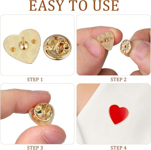 12 Pcs Red Heart Pin Badges, Decorative Heart Brooches for Valentine's Day Party Favors, Clothing Accessories, Collar Pins in Saudi Arabia